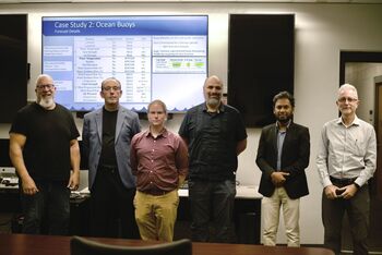 Austin Schmidt with his doctorial committee after successfully defending his Ph.D.